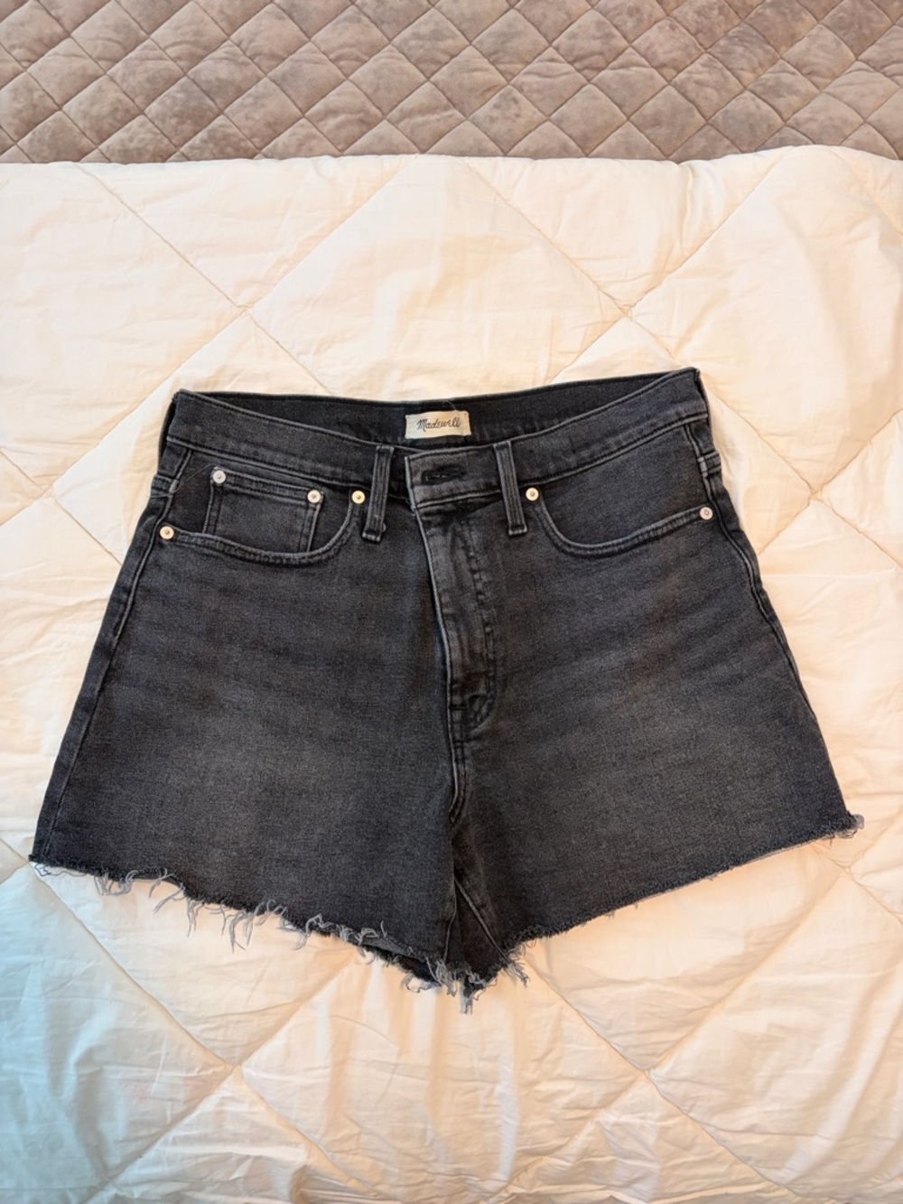 Madewell | Black High-Rise Denim Cutoff Shorts